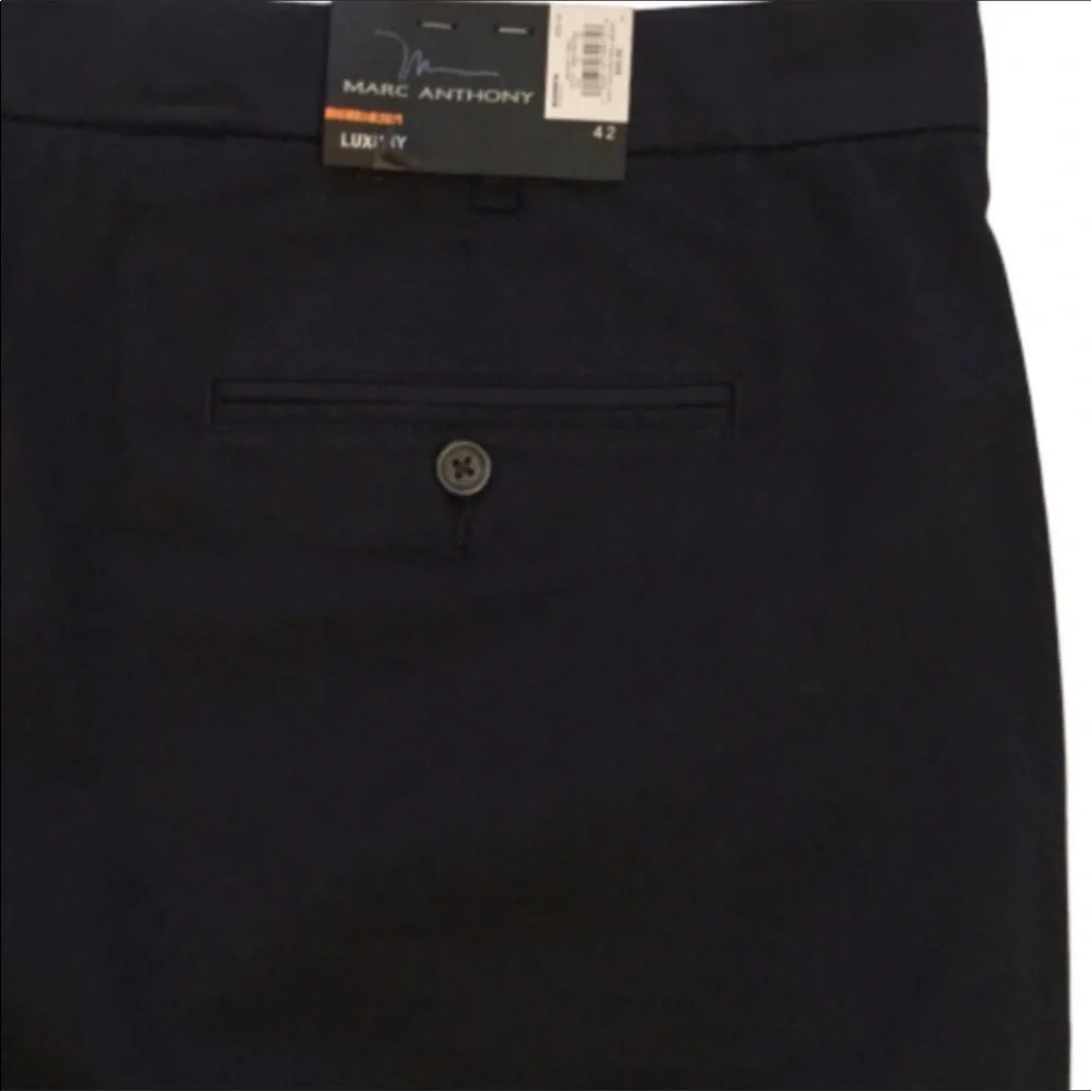 Marc Anthony Navy Luxury Textured Twill Slim Fit Shorts 42 NWT